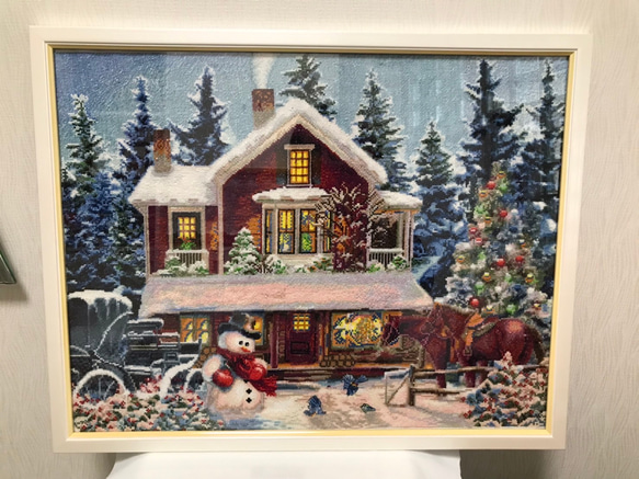 手刺繍絵 刺繍アート 額装 クリスマス その他アート hareruya