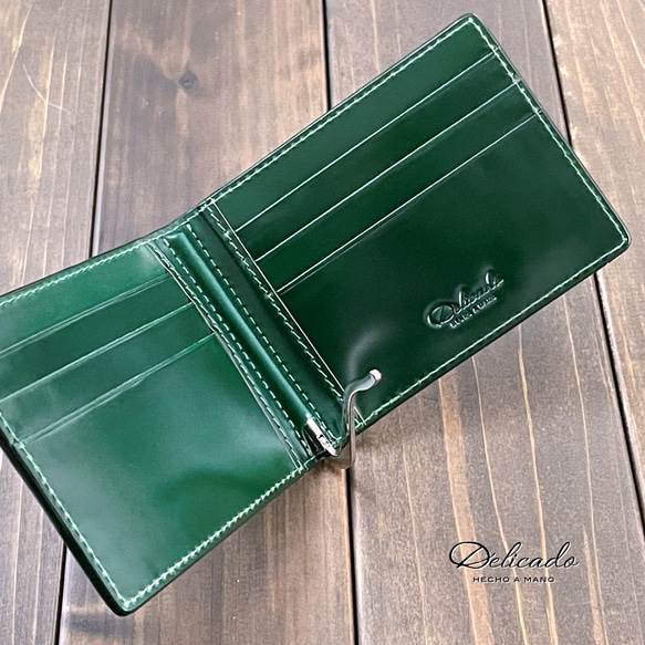 レーデルオガワ コードバン グリーン マネークリップ マネークリップ