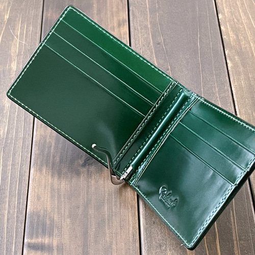 レーデルオガワ コードバン グリーン マネークリップ マネークリップ
