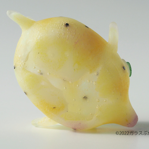 ガラス「てんてんフグ2」/オブジェ 置物 立体・オブジェ ガラス