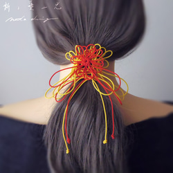 髮帶“Sinoyu Nikou”（朱紅色 x 黃色） 第5張的照片