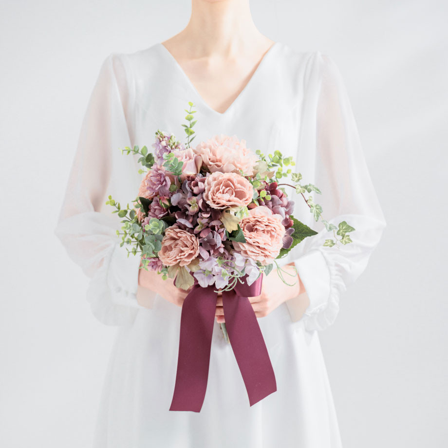 〈レンタルブーケ〉アーティフィシャルフラワーブーケ・ブートニアセット #017 nuance