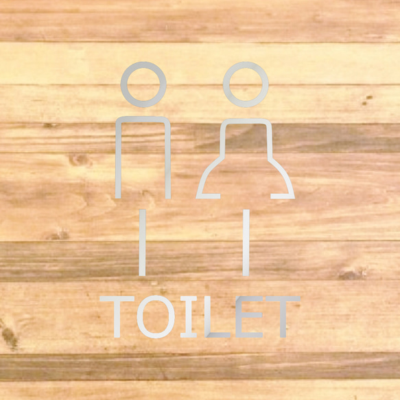 【トイレサイン・トイレマーク】【トイレ・レストルーム・お手洗い】可愛いデザインでトイレサインステッカー♪ 16枚目の画像