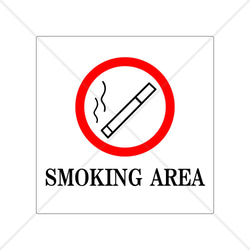 【喫煙室・喫煙所・スモーキングルーム】お洒落なデザインがかっこいい！SMOKINGAREAシール♪ 1枚目の画像
