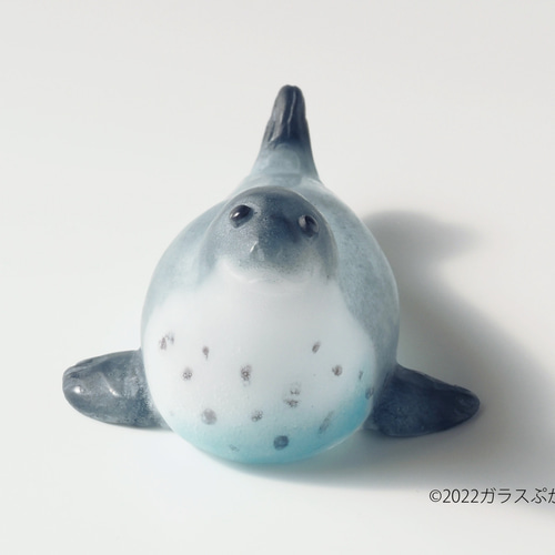 ガラス「あざらし1」/オブジェ 置物 アザラシ 立体・オブジェ