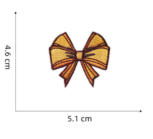 2枚入り可愛いリボン刺繍アイロンワッペン 2枚目の画像