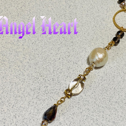 サマーセール3割引中❗️ ～Angel　Heart～水晶とコットンパール キラキラビーズのネックレス 1枚目の画像