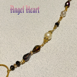 サマーセール3割引中❗️ ～Angel　Heart～水晶とコットンパール キラキラビーズのネックレス 3枚目の画像