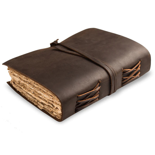 アンティーク紙で作られた本革のレザージャーナル 手帳 レザー/革製品