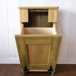 木製　ダストボックス　ゴミ箱　ごみ箱  ゴミ袋30使用　モスグリーン 5枚目の画像
