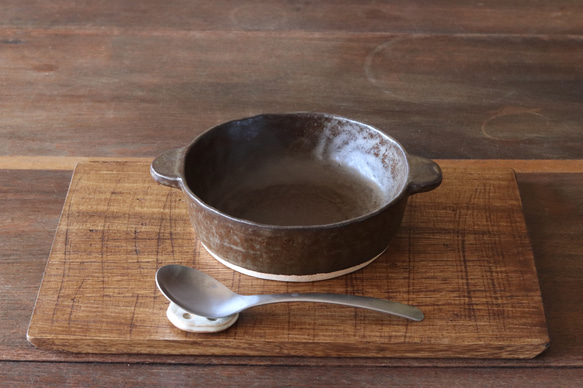耐熱陶器　グラタン皿【1人用】 ブラウン【限定生産】 1枚目の画像