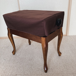 オーダーメイド/ピアノ椅子カバーウィリアムモリス生地使用/茶色ベース 4枚目の画像