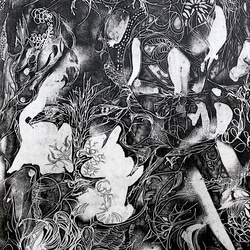 新春新年午年限定 人気 銅版画エッチング 「デルタ」 フラワーガーデン