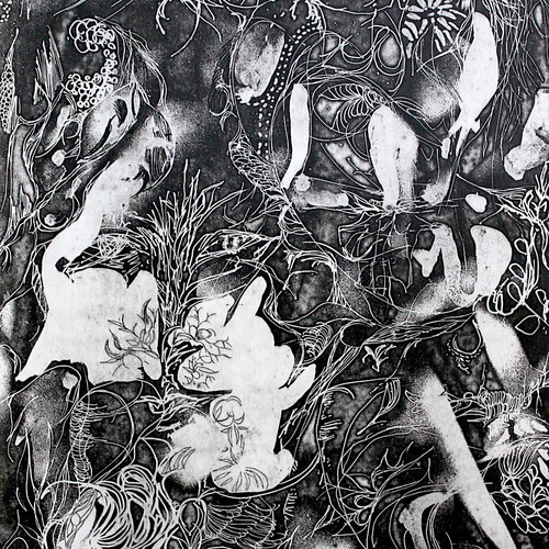 細密銅版画「夜No.3」MasatoNAGAIオリジナル 美品 フランス国際版画