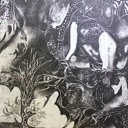 　細密銅版画「夜No.3」MasatoNAGAIオリジナル　美品　フランス国際版画コンクール展出品作 4枚目の画像
