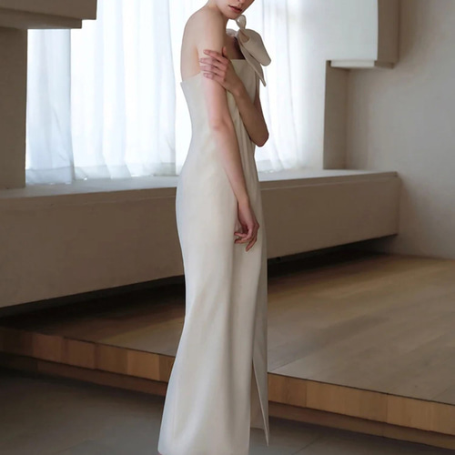 シンプルサテンパーティドレス ドレス ウララ--1000着達成感謝セール  