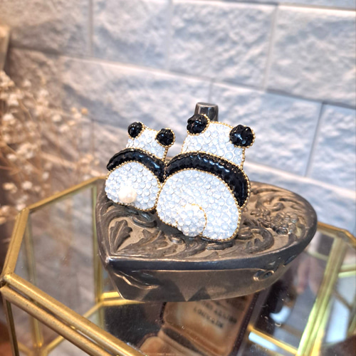 スワロフスキー 親子パンダ スワロフスキー 置物 パンダ 親子