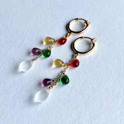 我們將用您選擇的 5 顆珠子製作♪彩虹色肥皂泡水滴耳環 / 耳環 Oshi color Oshikatsu 第20張的照片