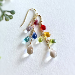 我們將用您選擇的 5 顆珠子製作♪彩虹色肥皂泡水滴耳環 / 耳環 Oshi color Oshikatsu 第18張的照片