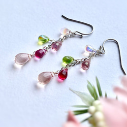 我們將用您選擇的 5 顆珠子製作♪彩虹色肥皂泡水滴耳環 / 耳環 Oshi color Oshikatsu 第16張的照片