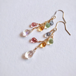 我們將用您選擇的 5 顆珠子製作♪彩虹色肥皂泡水滴耳環 / 耳環 Oshi color Oshikatsu 第14張的照片
