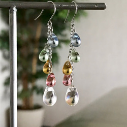 我們將用您選擇的 5 顆珠子製作♪彩虹色肥皂泡水滴耳環 / 耳環 Oshi color Oshikatsu 第8張的照片