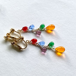 我們將用您選擇的 5 顆珠子製作♪彩虹色肥皂泡水滴耳環 / 耳環 Oshi color Oshikatsu 第13張的照片