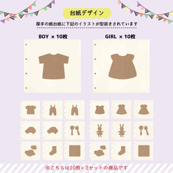 【フクアル】本体セット＋専用追加台紙10枚セット ママの手で思い出の「服」を残す  サイズアウトしたベビー服のリメイクに 6枚目の画像