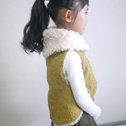 YONE 子供用サークルカーディガン　110～120サイズ　ふわふあボア　子供服　おでかけ　プレゼント　クリスマス 1枚目の画像