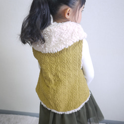 YONE 子供用サークルカーディガン　110～120サイズ　ふわふあボア　子供服　おでかけ　プレゼント　クリスマス 3枚目の画像