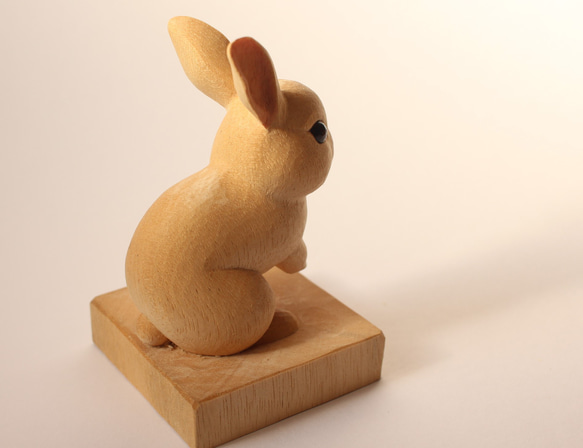 かわいいミニウサギ/木彫り 7枚目の画像