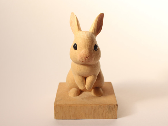 かわいいミニウサギ/木彫り 4枚目の画像