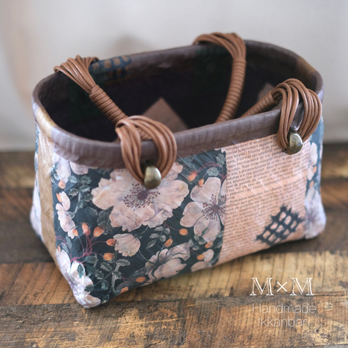 花柄　一閑張りカゴバック 値下げ！12,800円⇒10,800円】◇ 送料込み◇一閑張り◇リバティ