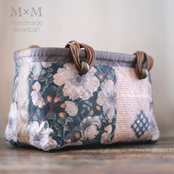 ◇送料込み◇一閑張り◇花柄和紙ミニかごバッグ かごバッグ M×M 通販