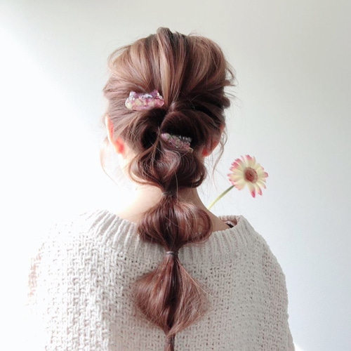 【花ねこ~芽吹き~】レジンヘアゴム　ブローチ　ペンダント　猫　　~3/21まで 花ねこ~芽吹き~】レジンヘアゴム ブローチ ペンダント 猫 ~3/21まで