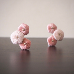 【特色】櫻花粉色刺繡耳環或耳環也可包裝作為婚禮和服/母親節禮物【櫻花手工製作2024】 第1張的照片