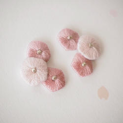 【特集掲載】桜ピンク　刺繍ピアスorイヤリング  結婚式の和装/母の日ギフトにも　ラッピング可【桜ハンドメイド2024】 2枚目の画像
