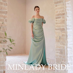 ミントグリーン　ウェディングドレス　カラードレス　カラーウェディングドレス 15枚目の画像