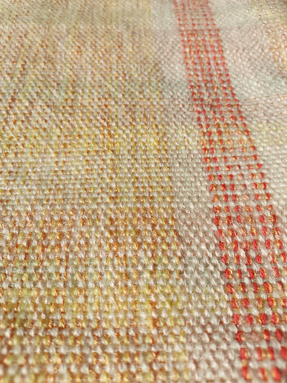 手織り　ウールとシルクのやさしいマフラー　作品2238 6枚目の画像
