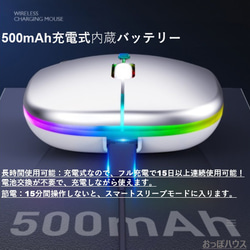 【最新7色LEDランプ】 ワイヤレスマウス 静音 軽量 USB 超薄型 レインボー 6枚目の画像