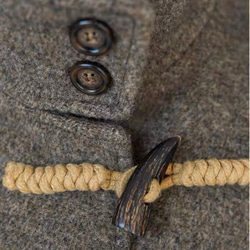 ダッフル風ショートコート/ジャケット　ポケット付き【春秋冬】グレイッシュ 8枚目の画像