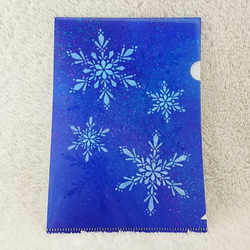 青の記憶【A5サイズ・クリアファイル】雪の結晶 1枚目の画像
