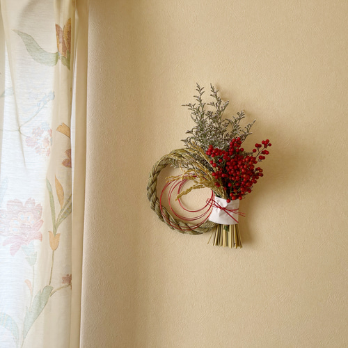 南天の正月飾り しめ縄 しめ縄飾り しめ飾り しめ縄・しめ飾り