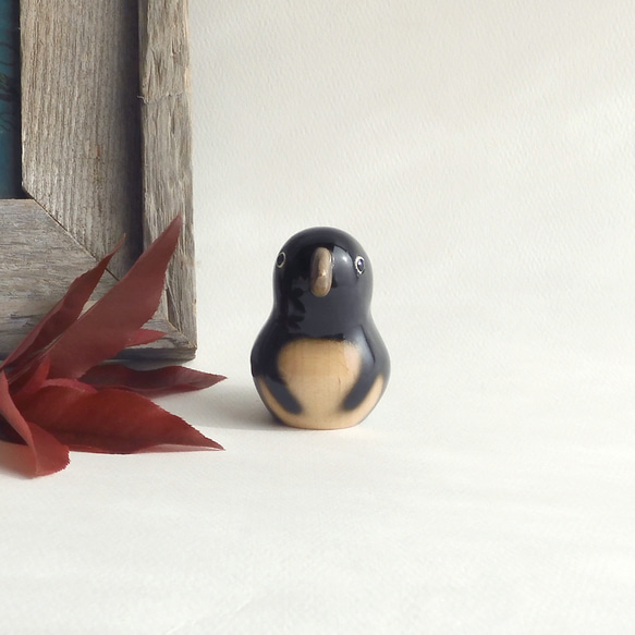 パフィンの親子 （ 木 置物 Puffin family / wood / bird / figurine ） 5枚目の画像