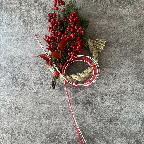 南天の正月飾り しめ縄 しめ縄飾り しめ飾り しめ縄・しめ飾り