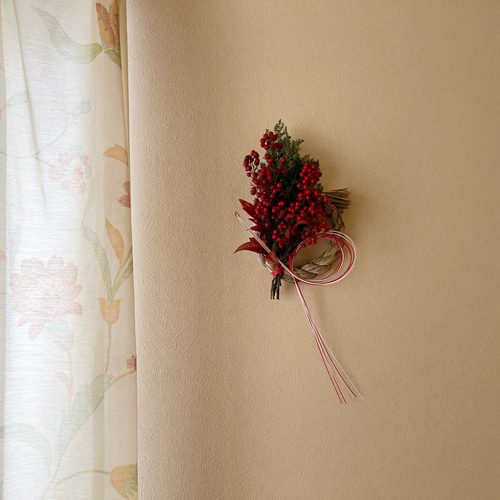 南天の正月飾り しめ縄 しめ縄飾り しめ飾り しめ縄・しめ飾り