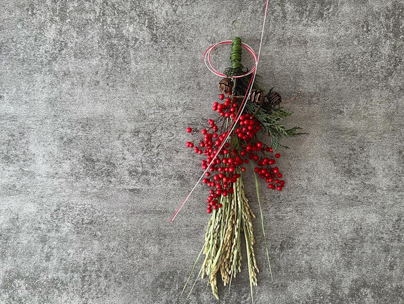 たっぷり南天のお正月しめ縄 南天の正月飾り しめ縄 しめ縄飾り しめ飾り しめ縄・しめ飾り