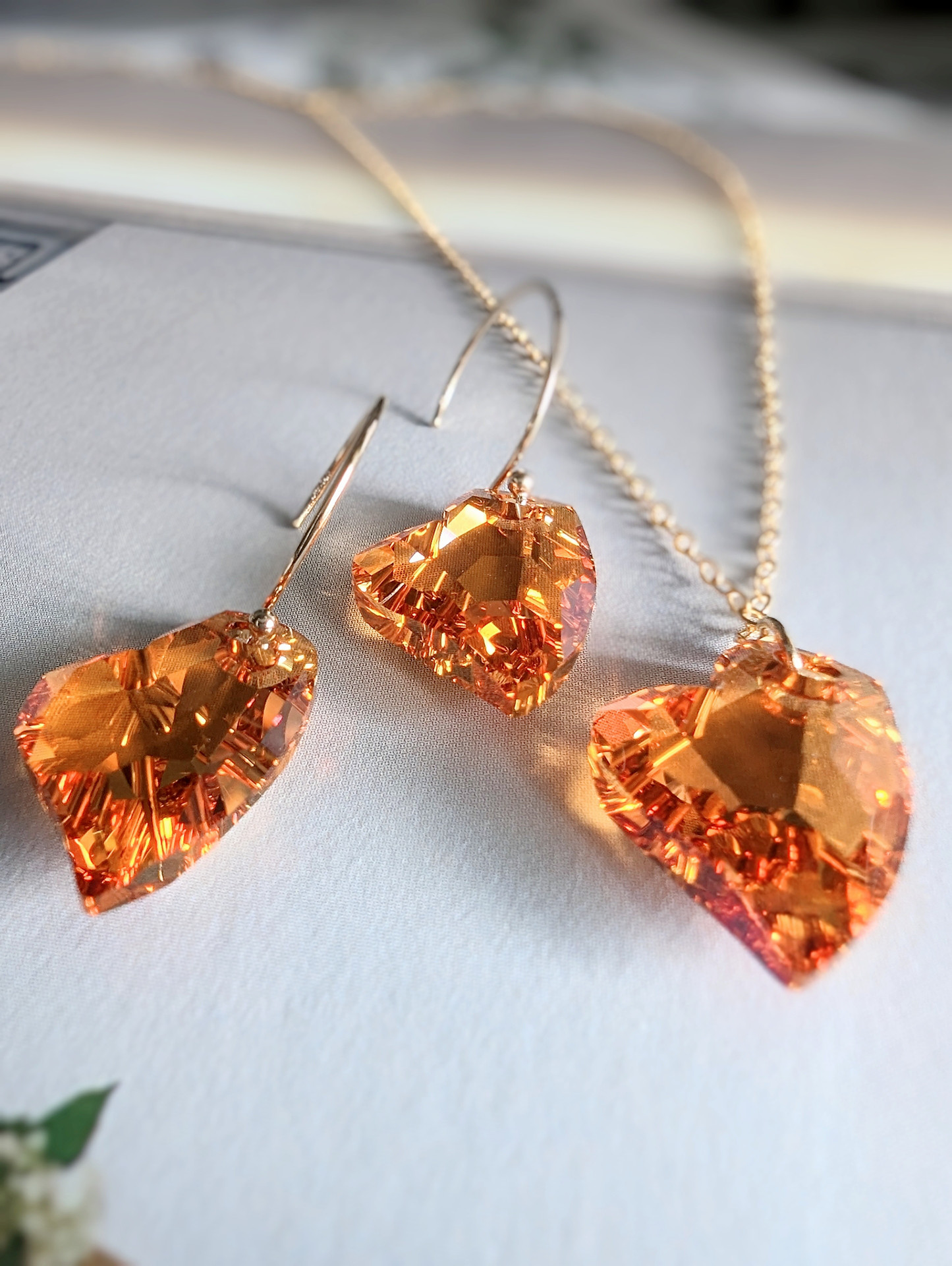 14Kgf * topaz * ハートトパーズセットSV925可  サージカルステンレス 金アレ