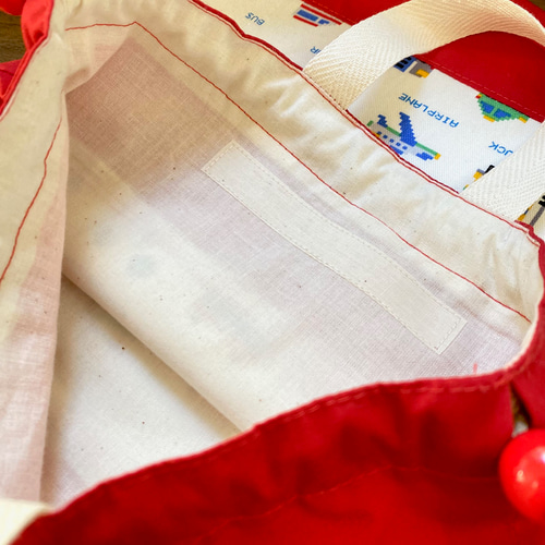 はたらくくるまの入園入学3点セット（レッド） レッスンバッグ
