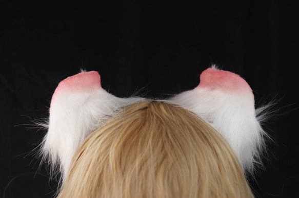 【受注生産】耳巻き猫耳カチューシャ 手作り リアルな毛皮のような 猫の耳ヘアアクセサリー   シミュレーション動物の耳 4枚目の画像